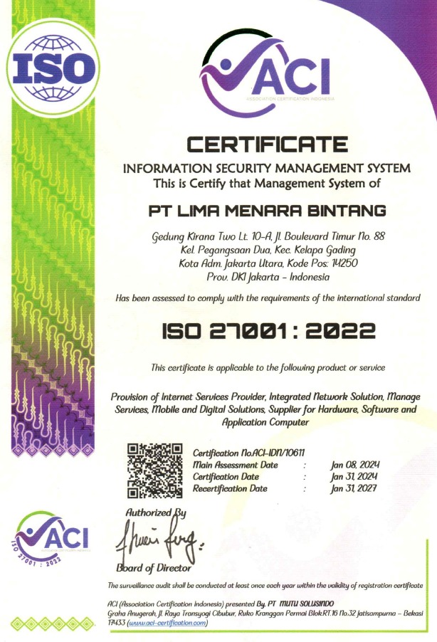 ISO 27001 2022 certificate thumbnail